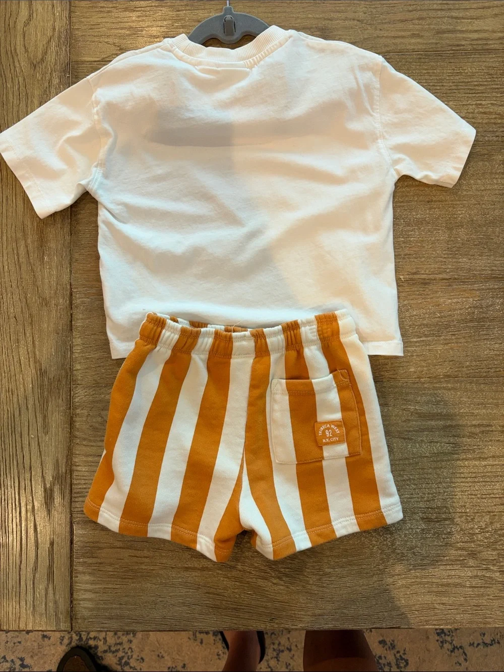 Zara Orange and White Striped Kids Matching Set